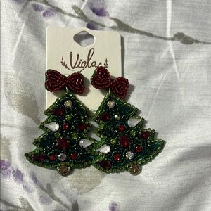 Viola Christmas Tree Earrings